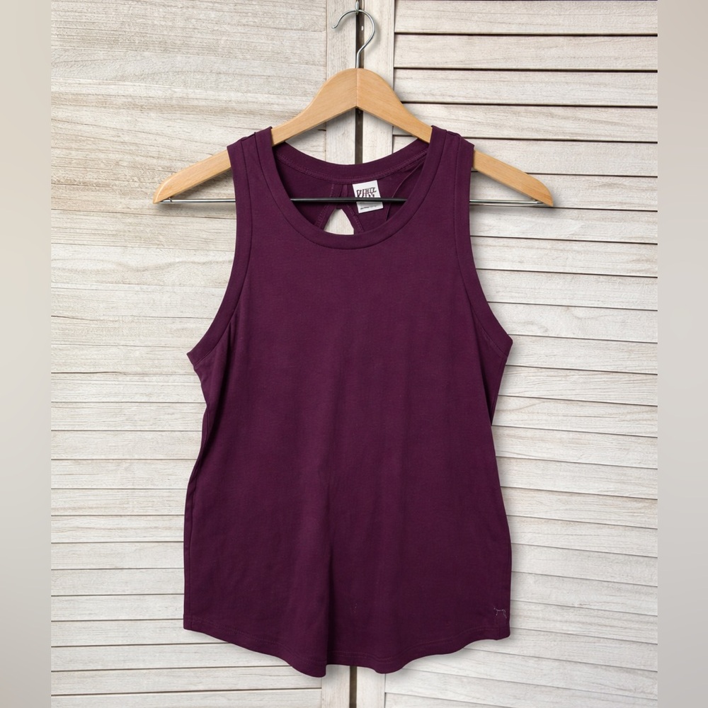 PINK Victoria’s Secret Plum Open Back Tank Top Women’s Small Athletic Workout